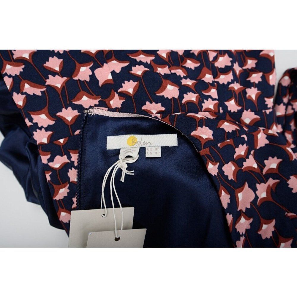 Boden Womens Hannah Pencil Sheath Dress UK 8P US 4P Petite Navy Pink Floral NWT - Picture 6 of 6